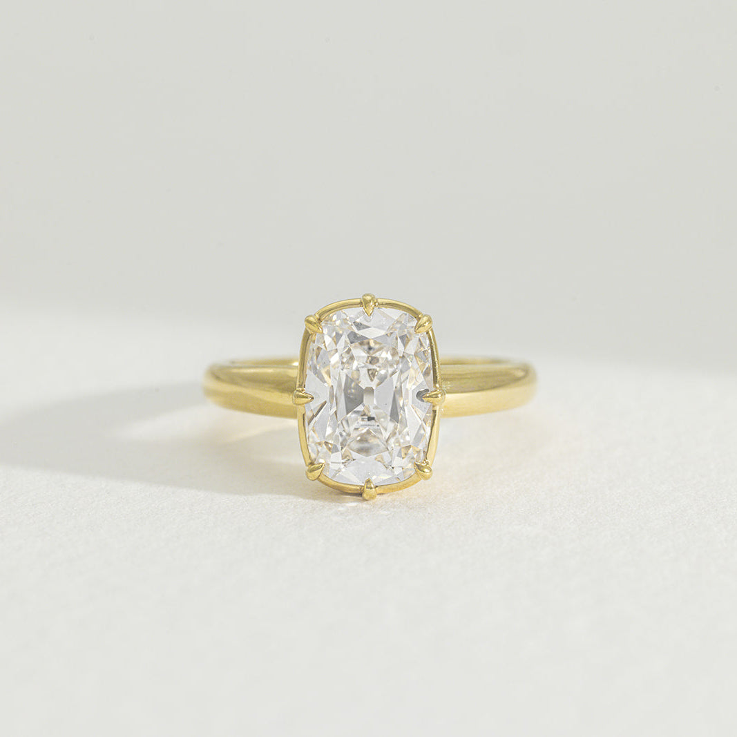 Adaline | 3ct Old Mine Cushion Lab Grown Diamond Engagement Ring
