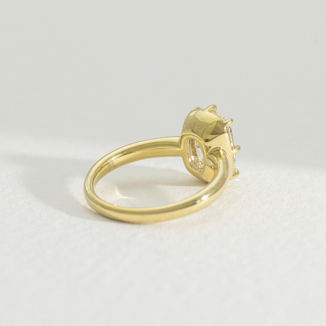 Adaline | 3ct Old Mine Cushion Lab Grown Diamond Engagement Ring