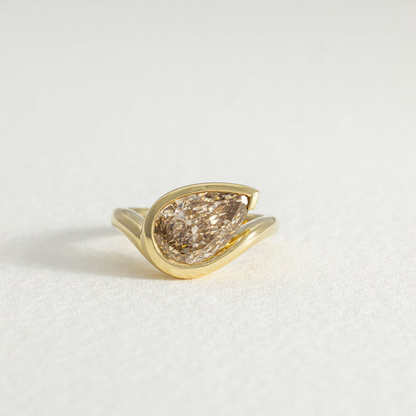 Honey | 3ct Champagne Pear Lab Grown Diamond Engagement Ring