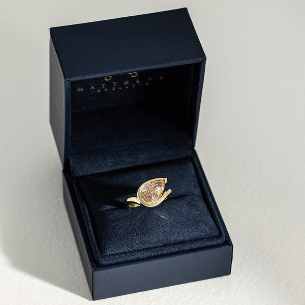 Honey | 3ct Champagne Pear Lab Grown Diamond Engagement Ring