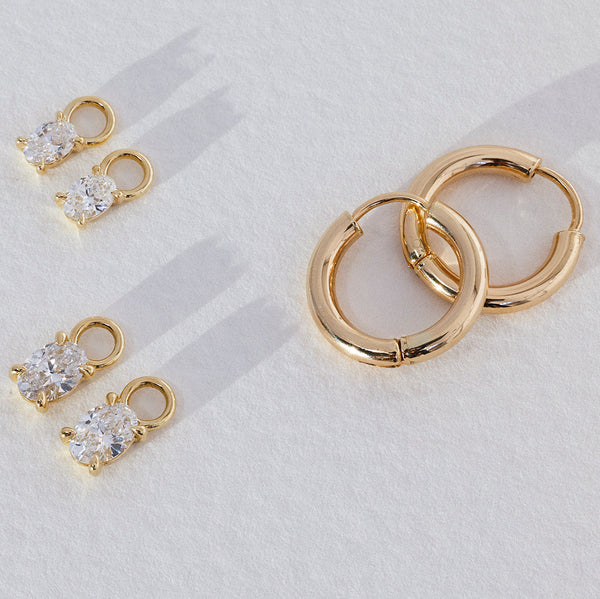 Lustre Oval Diamond Earring Charm
