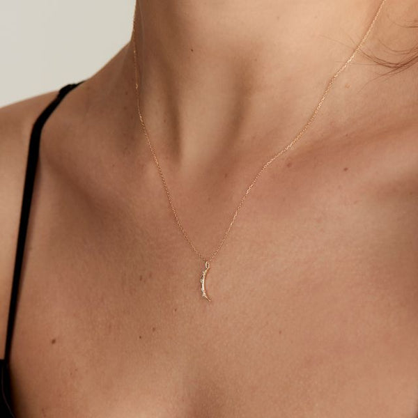 14k Yellow Gold Star and Moon Necklace