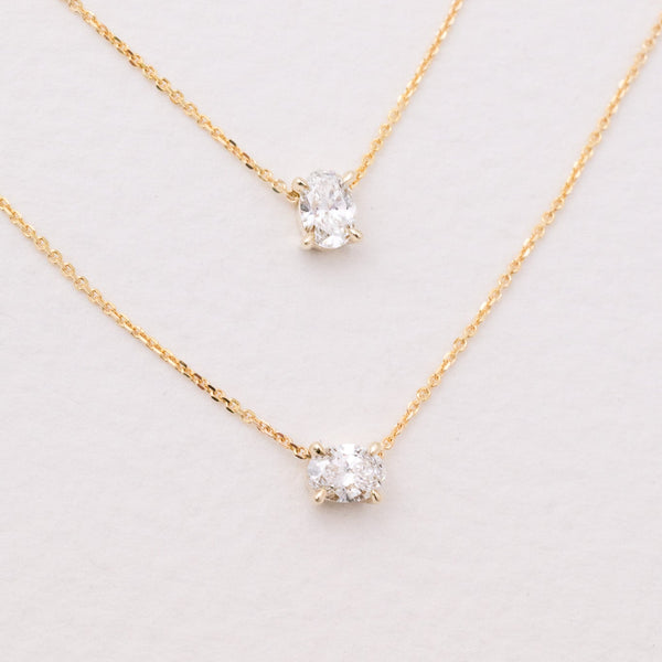 East West Oval Diamond Necklace