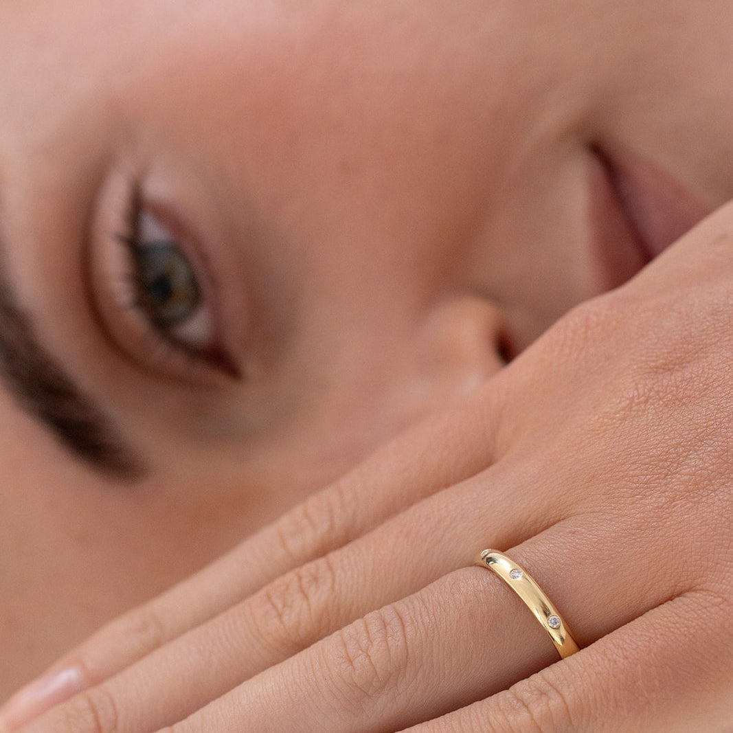 Adele | Lab Diamond Ring – Side profile view, Matthews Jewellers Newcastle