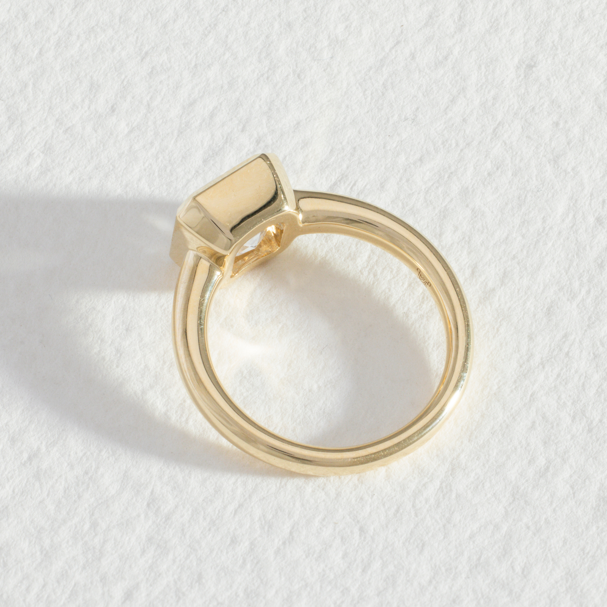 Clea | Asscher Cut Diamond Bezel Engagement Ring