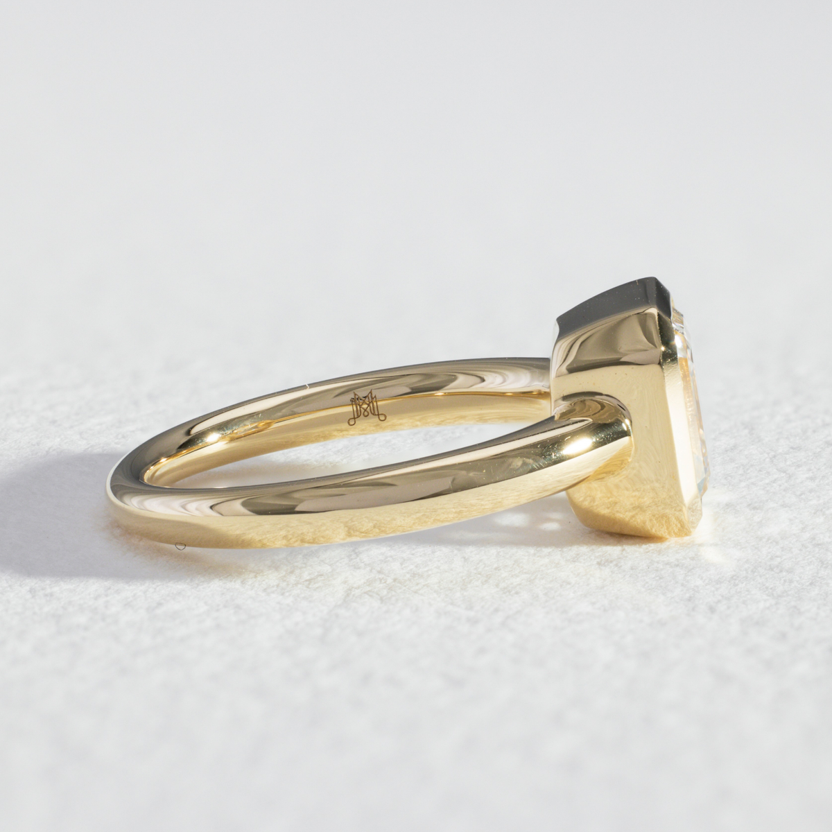 Clea | Asscher Cut Diamond Bezel Engagement Ring