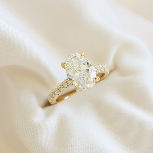 Helena | 3ct Oval Engagement Ring with Hidden Halo