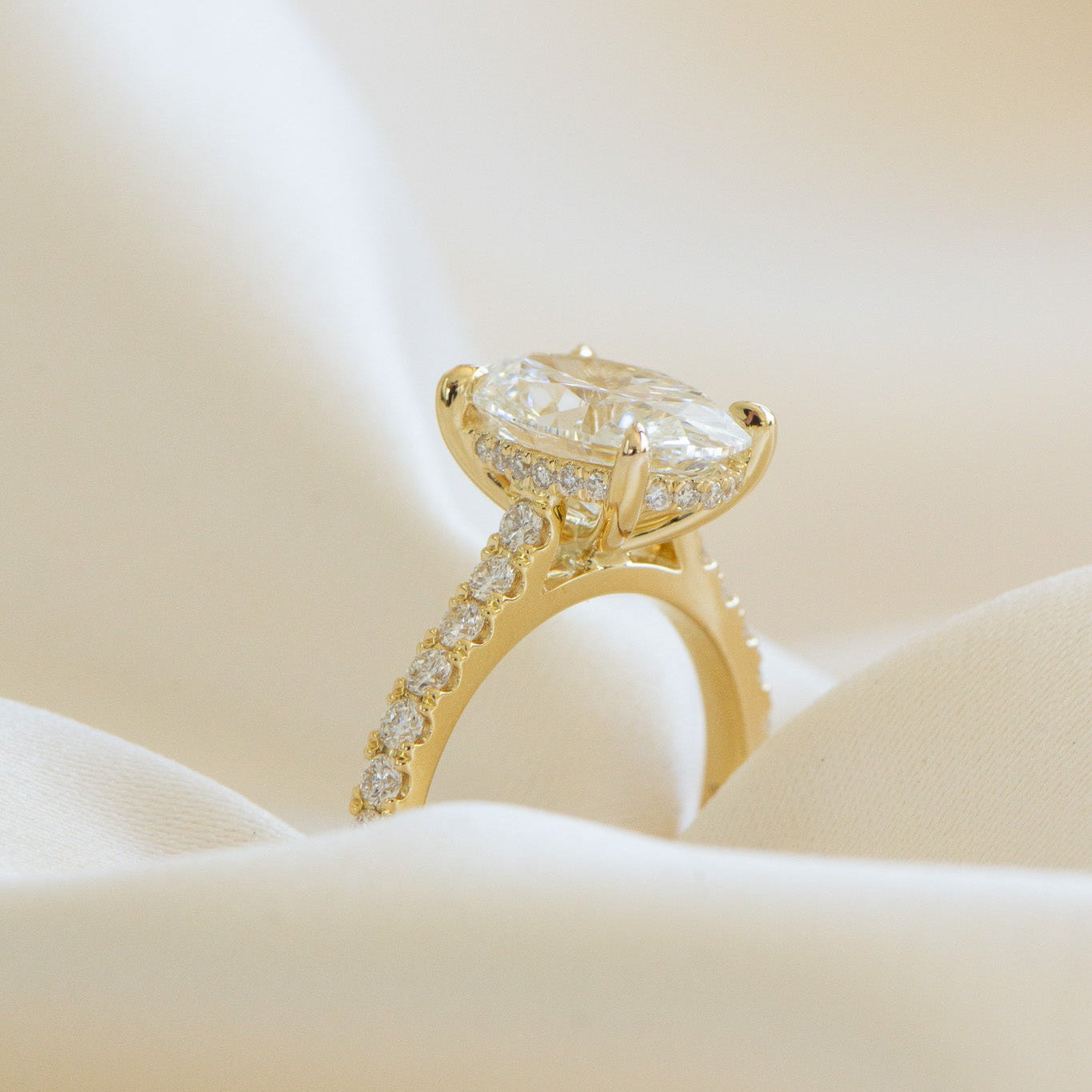 Helena | 3ct Oval Lab Diamond Engagement Ring – Side profile view, Matthews Jewellers Newcastle