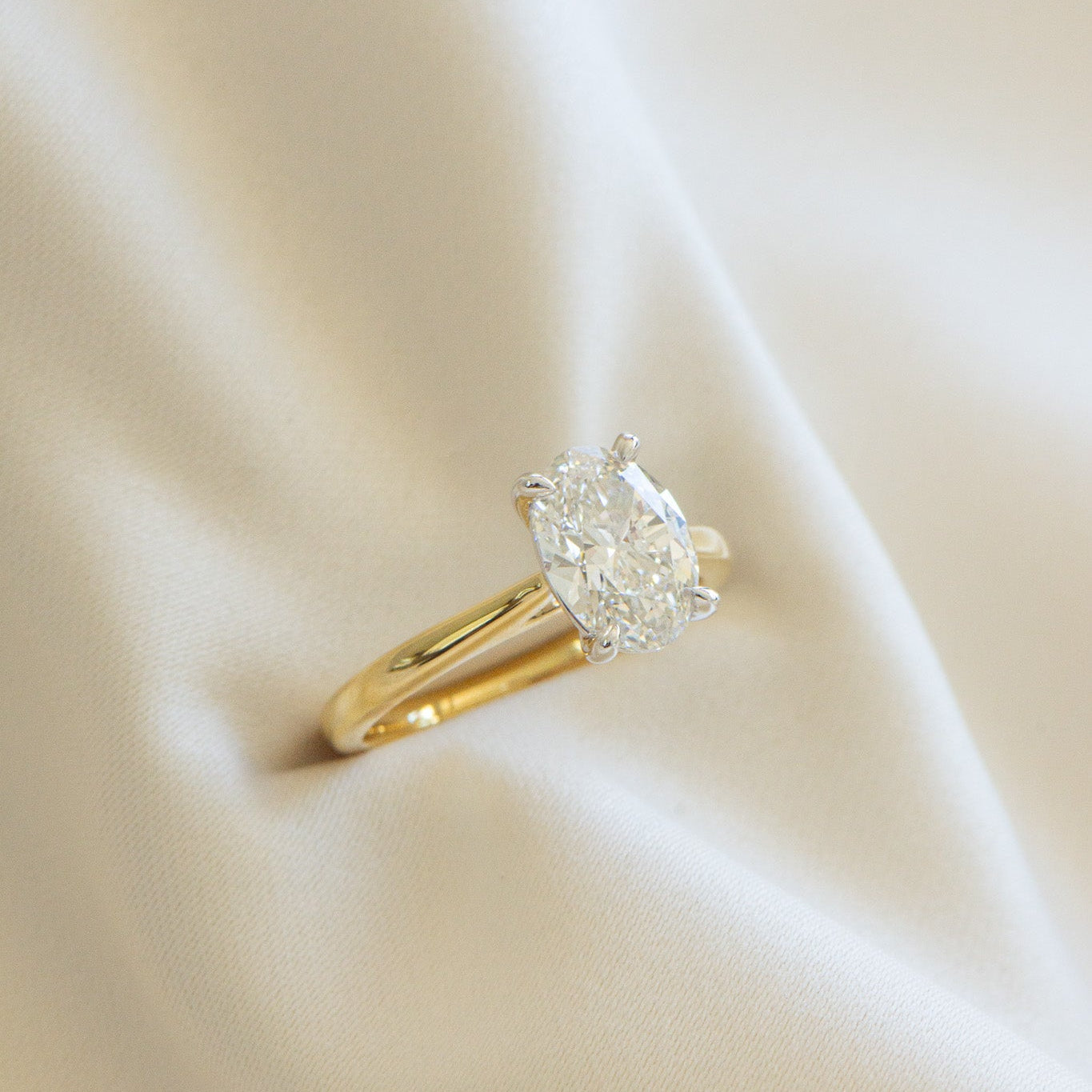 Helena 2.01ct lab grown diamond oval ring in 18k gold, Matthews Jewellers Newcastle
