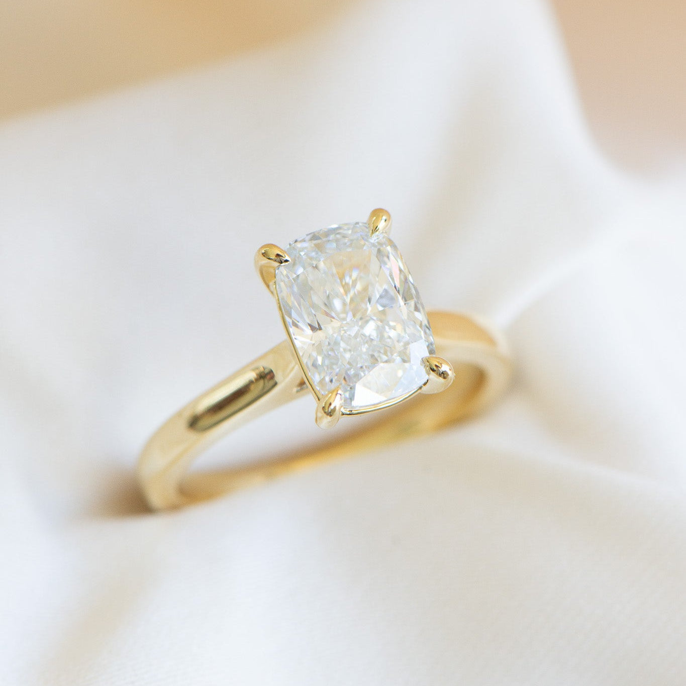 Elora | 2.52ct Elongated Cushion Engagement Ring – Front view, Matthews Jewellers Newcastle
