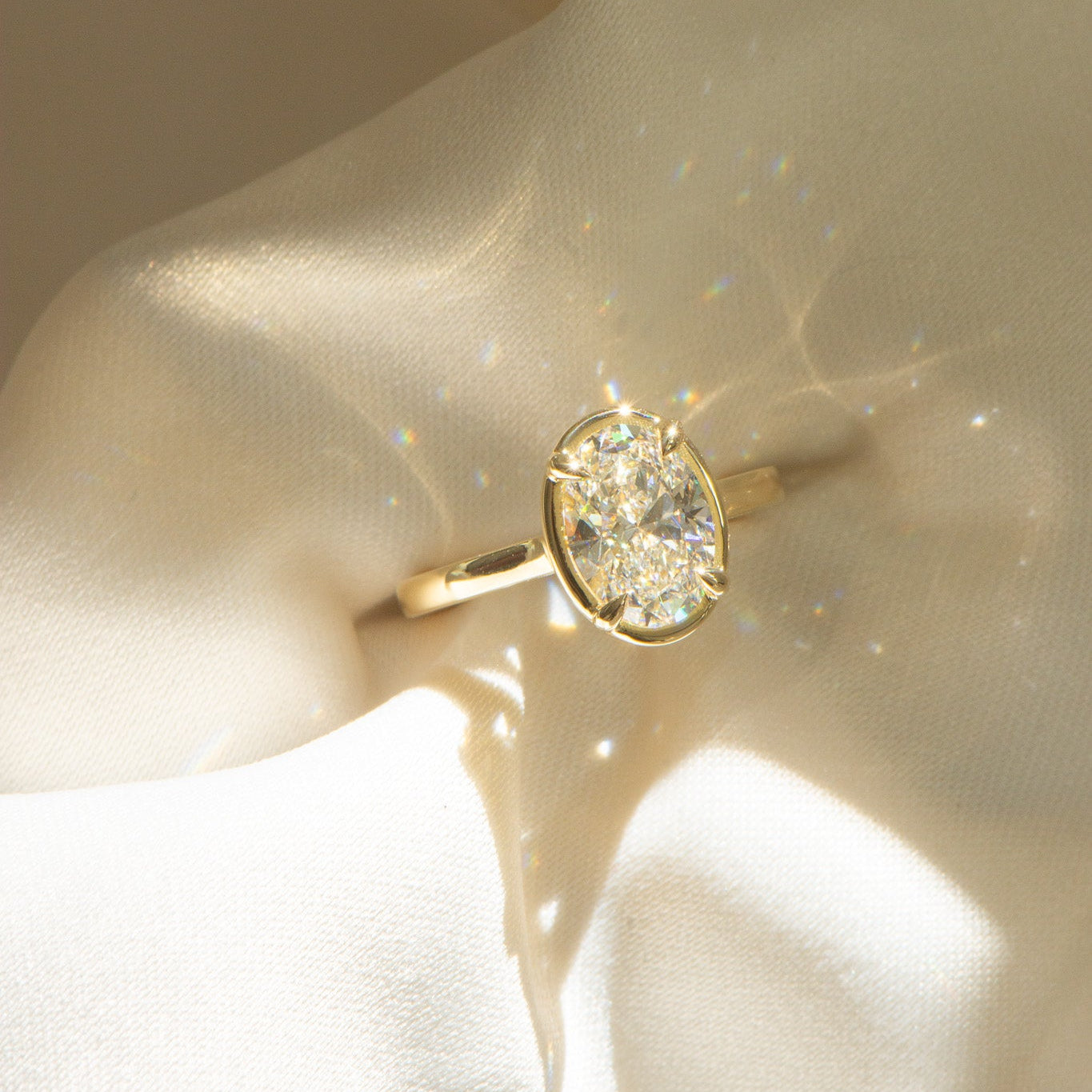 Milan 2.04ct lab grown diamond Georgian engagement ring in 18k gold, handcrafted by Matthews Jewellers Newcastle