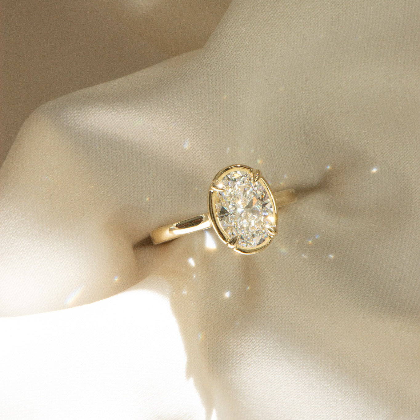 Milan 2.04ct lab grown diamond Georgian engagement ring in 18k gold, handcrafted by Matthews Jewellers Newcastle