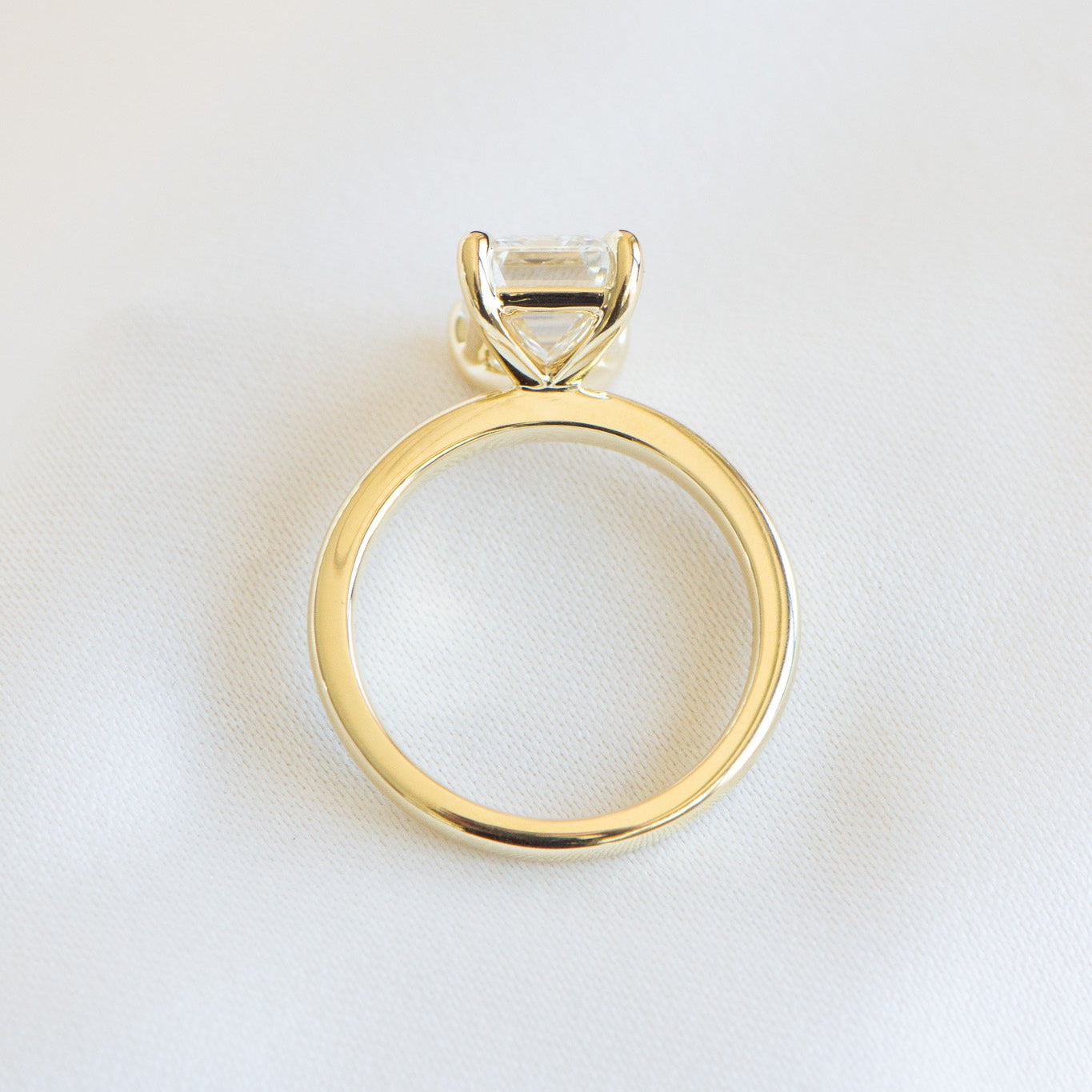 Edith | 3ct Emerald Cut Lab Diamond Engagement Ring – Top-down view, Matthews Jewellers Newcastle