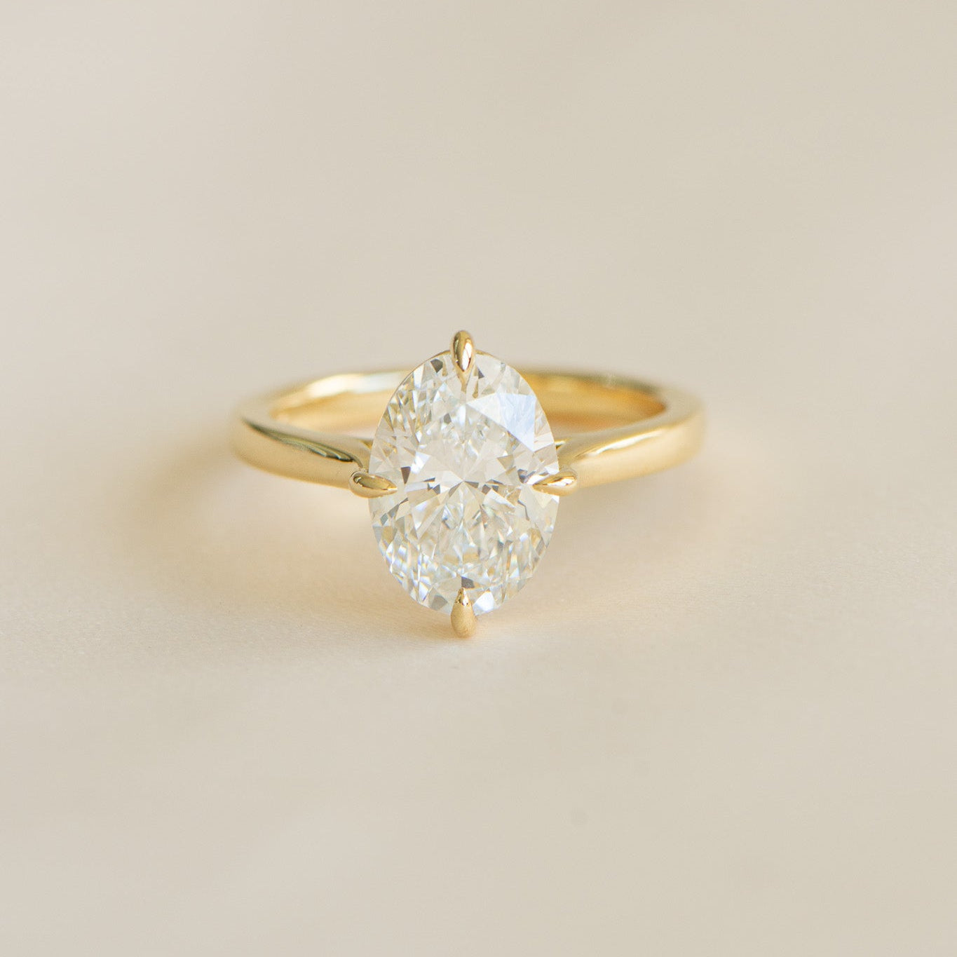 Compass Helena 2.81ct lab grown diamond oval ring in 18k gold, Matthews Jewellers Newcastle