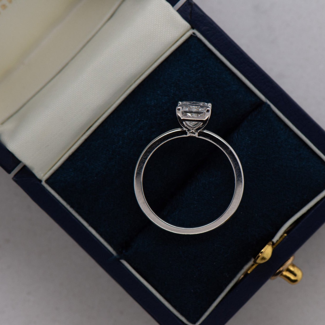 Sofia | 2ct Radiant Lab Diamond Engagement Ring – Close-up detail view, Matthews Jewellers Newcastle
