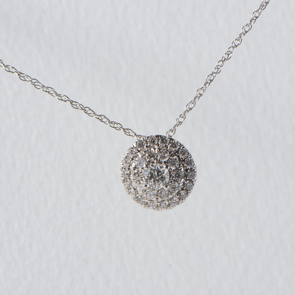 Argyle Double Halo Pendant with Chain