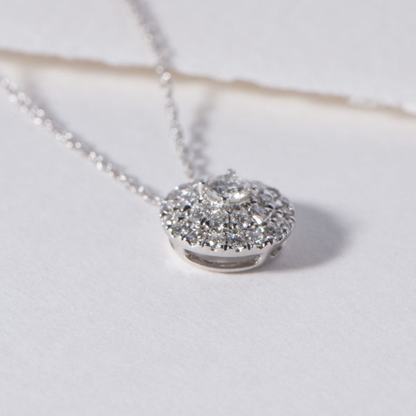 Argyle Double Halo Pendant with Chain