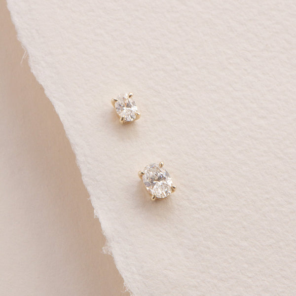 Oval Diamond Studs