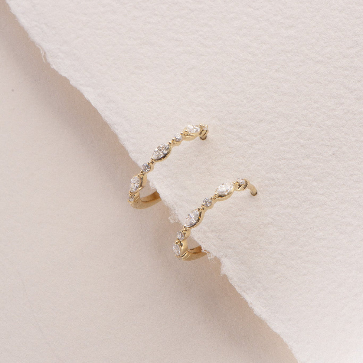 Marquise and Round Hoop Earrings
