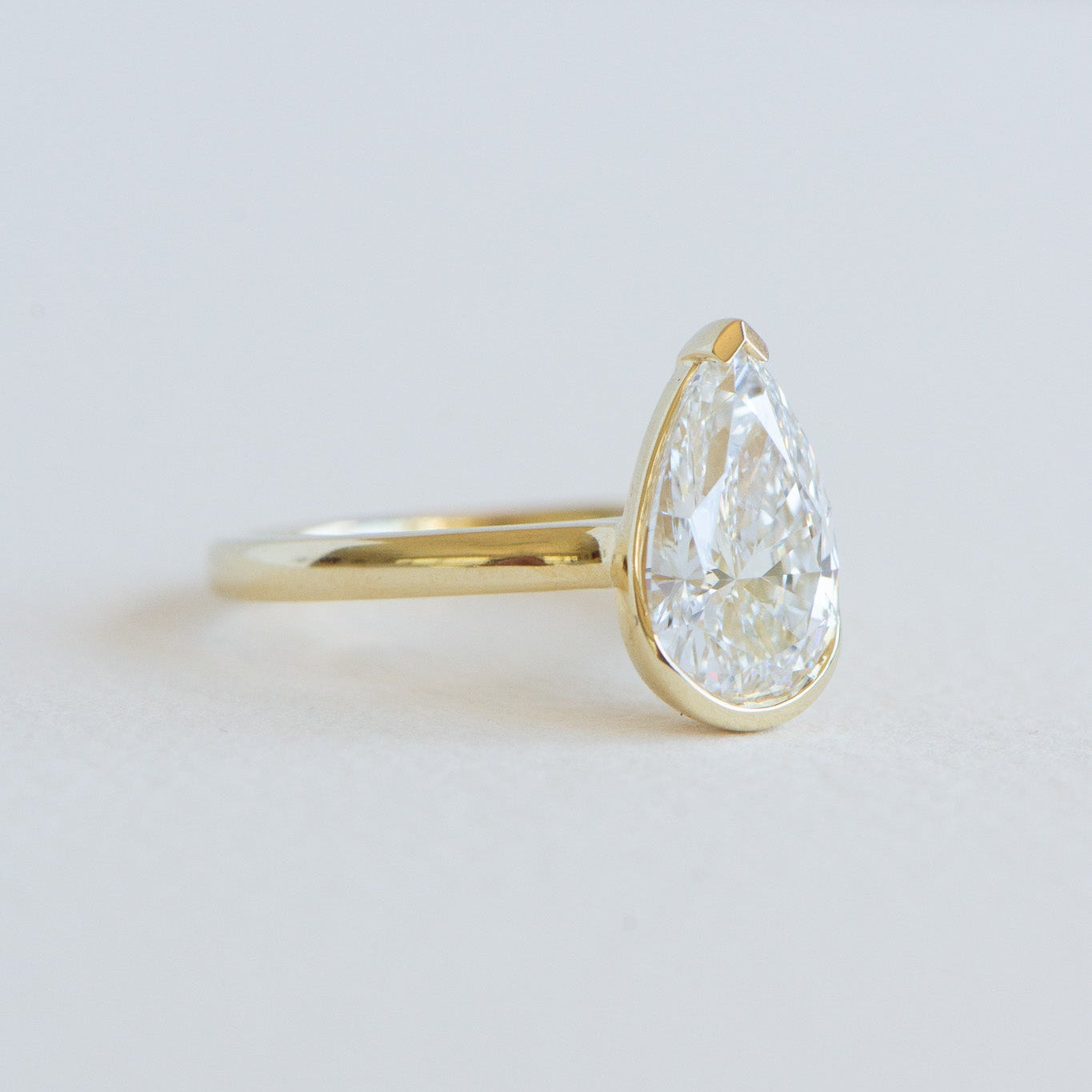Matthews Jewellers Half Bezel Nora 2.57ct lab grown diamond bezel ring, handcrafted since 1957