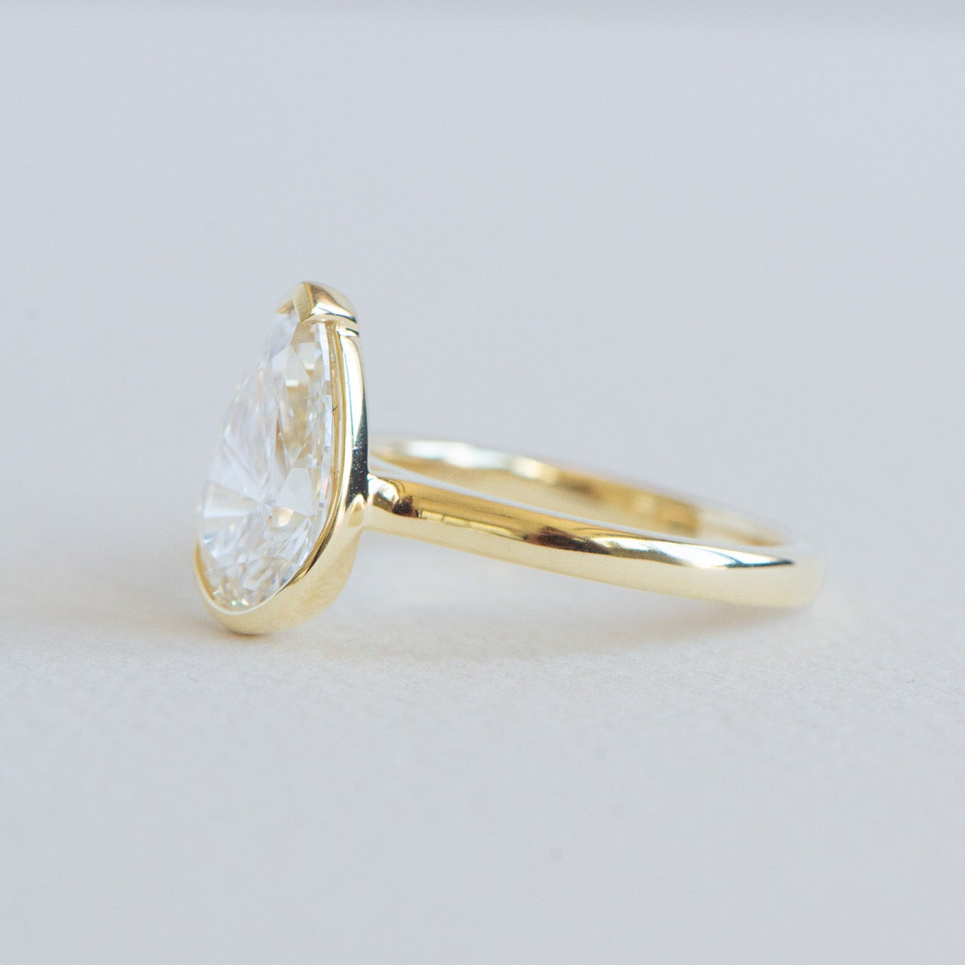 Bezel lab grown diamond engagement ring, Half Bezel Nora 2.57ct, IGI certified, Matthews Jewellers Newcastle