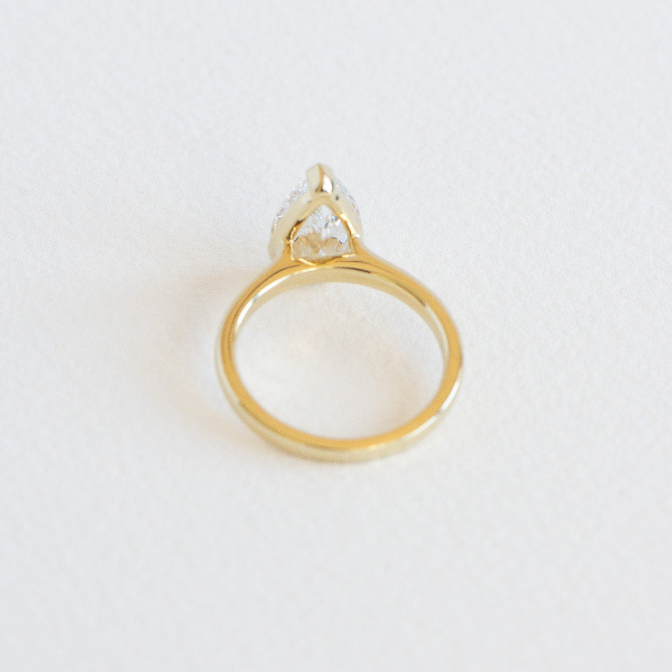 Handcrafted lab grown diamond bezel ring by Matthews Jewellers, Half Bezel Nora 2.57ct, est. 1957
