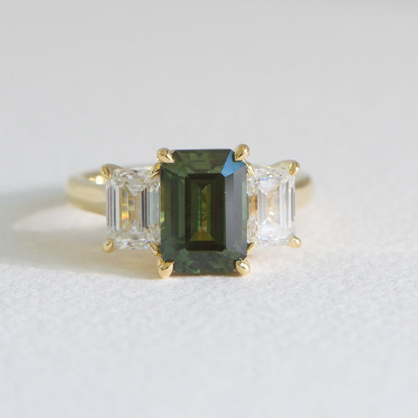 Sapphire Icelyn | 3.4ct Emerald Cut Australian Sapphire Engagement Ring