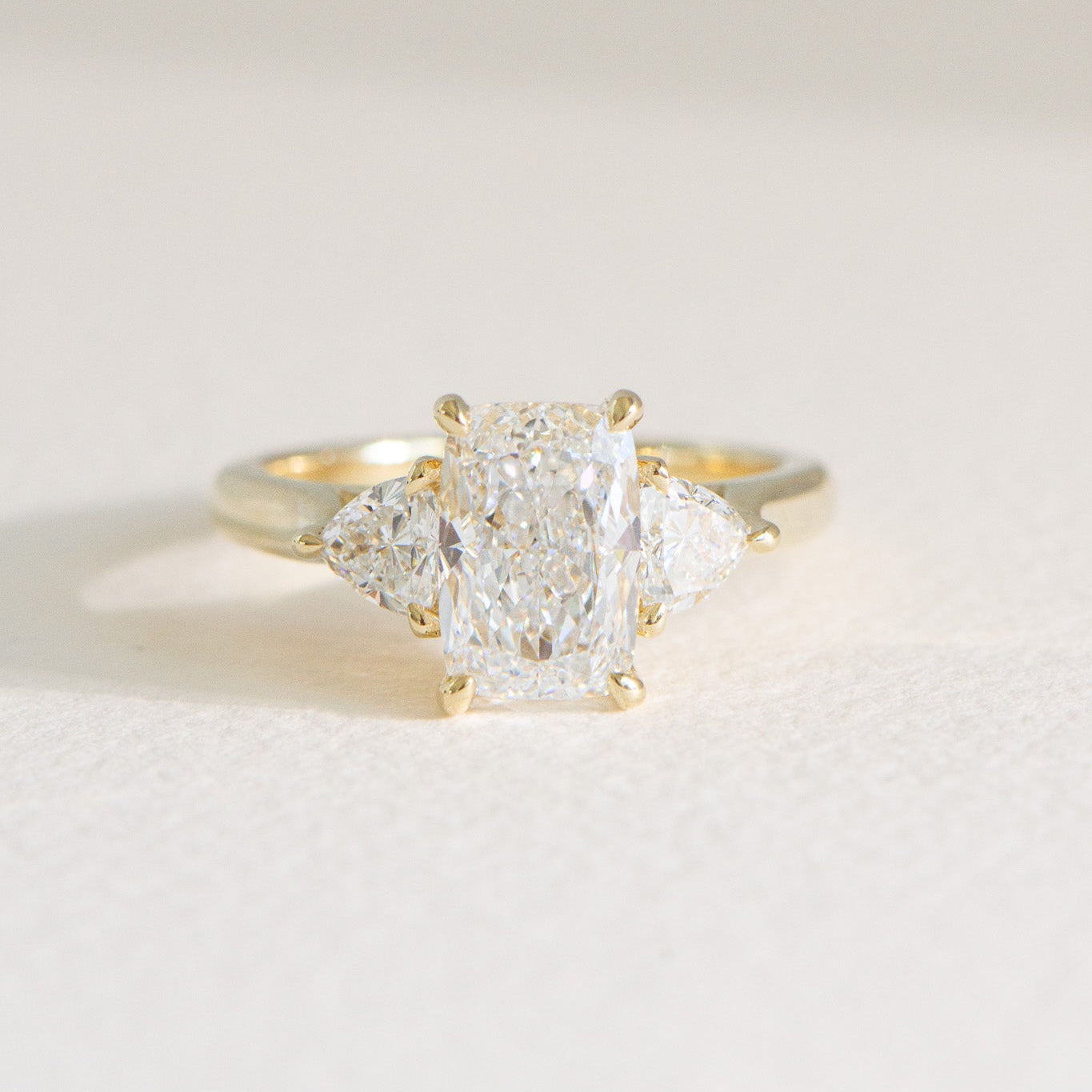 Handcrafted lab grown diamond elongated cushion ring by Matthews Jewellers, Elodie, est. 1957