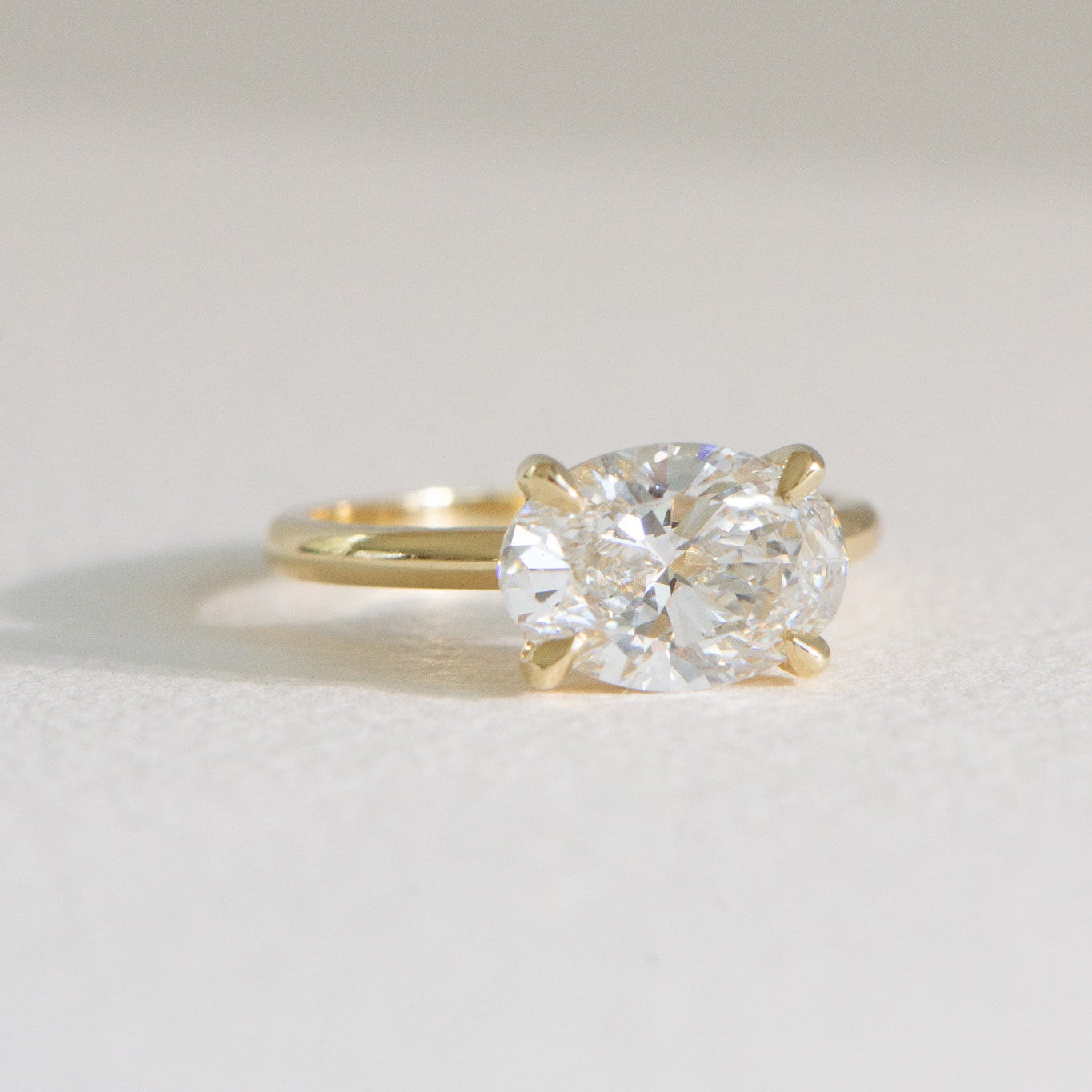 East West Helena 2.55ct lab grown diamond east west oval ring in 18k gold, Matthews Jewellers Newcastle