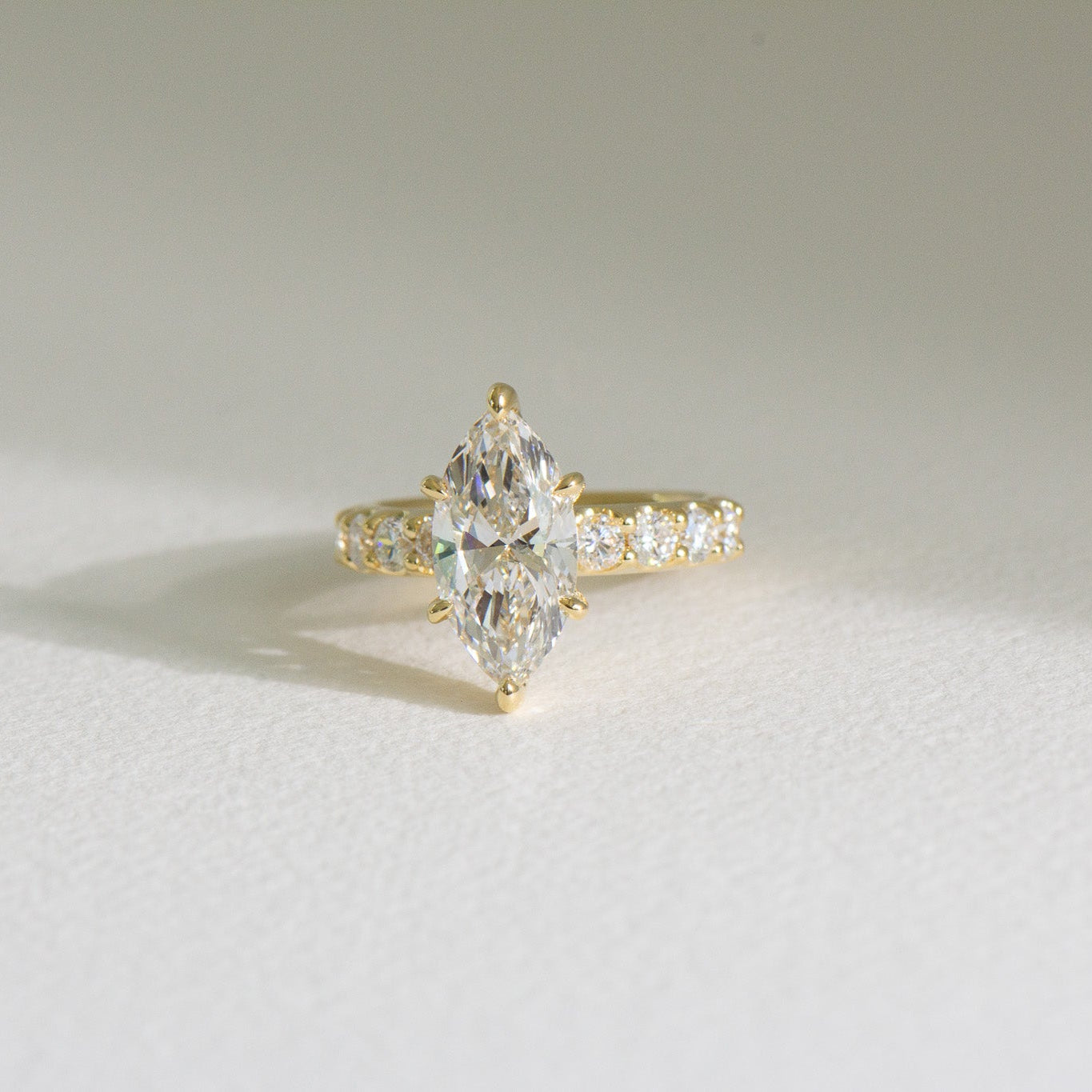Freya | 3ct Marquise Lab Diamond Engagement Ring – Side profile view, Matthews Jewellers Newcastle