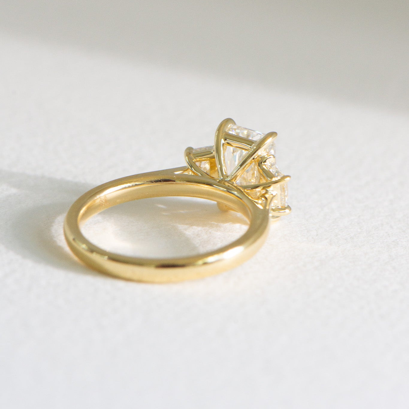Thea | 2.5ct Radiant Lab Diamond Engagement Ring – Side profile view, Matthews Jewellers Newcastle