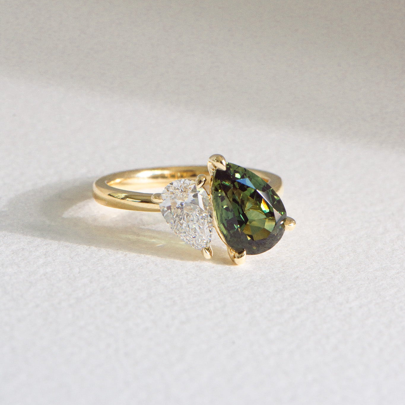 Sapphire Carrie | 2.87ct Pear Australian Sapphire Engagement Ring – Front view, Matthews Jewellers Newcastle