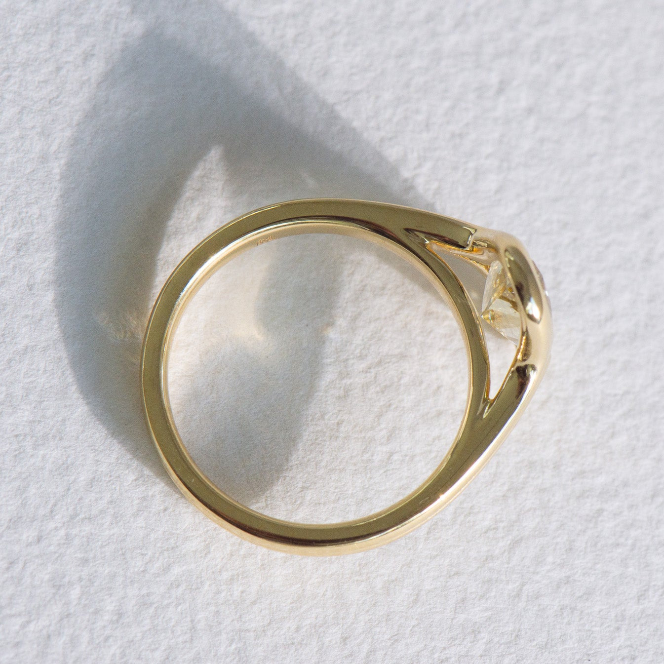 Everleigh | 2.10ct Yellow Moval Engagement Ring – Close-up detail view, Matthews Jewellers Newcastle