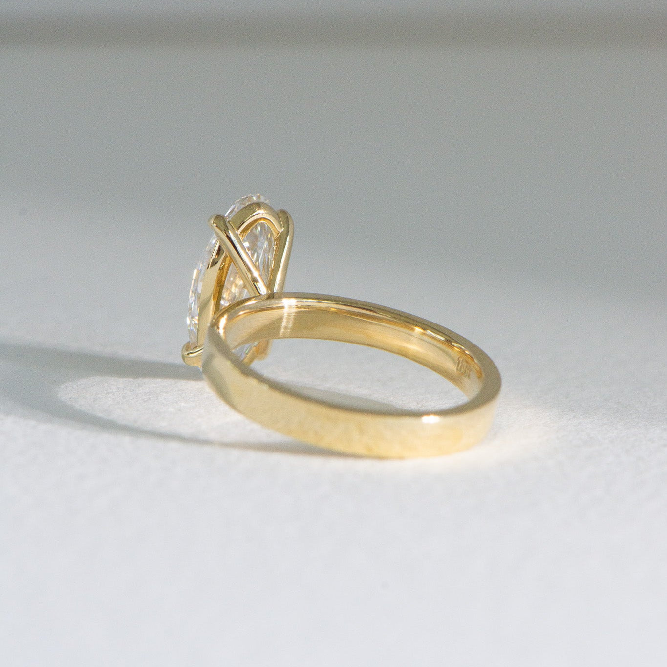 Celeste | 2.5ct Moval Lab Diamond Engagement Ring – Side profile view, Matthews Jewellers Newcastle
