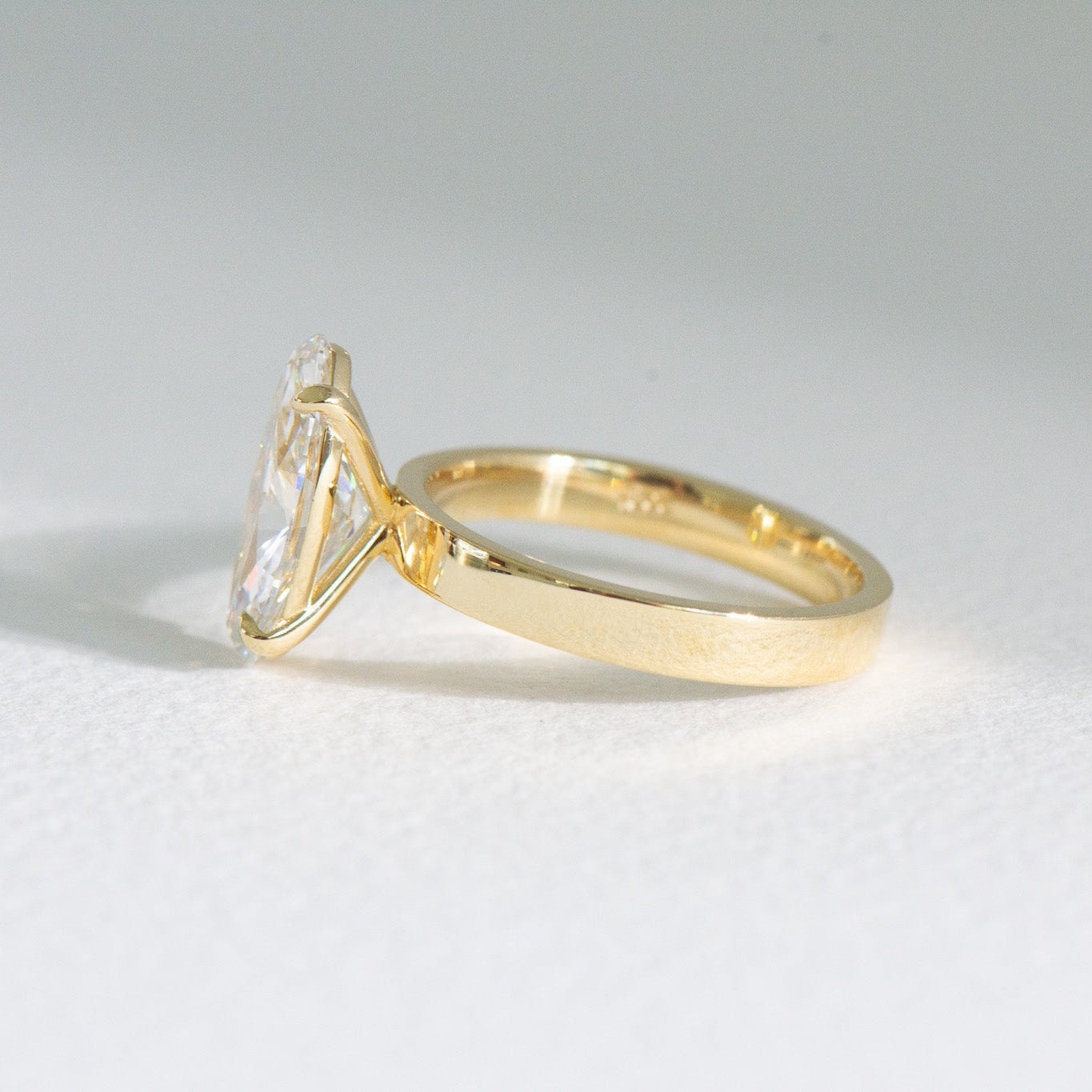 Celeste | 2.5ct Moval Lab Diamond Engagement Ring – Close-up detail view, Matthews Jewellers Newcastle