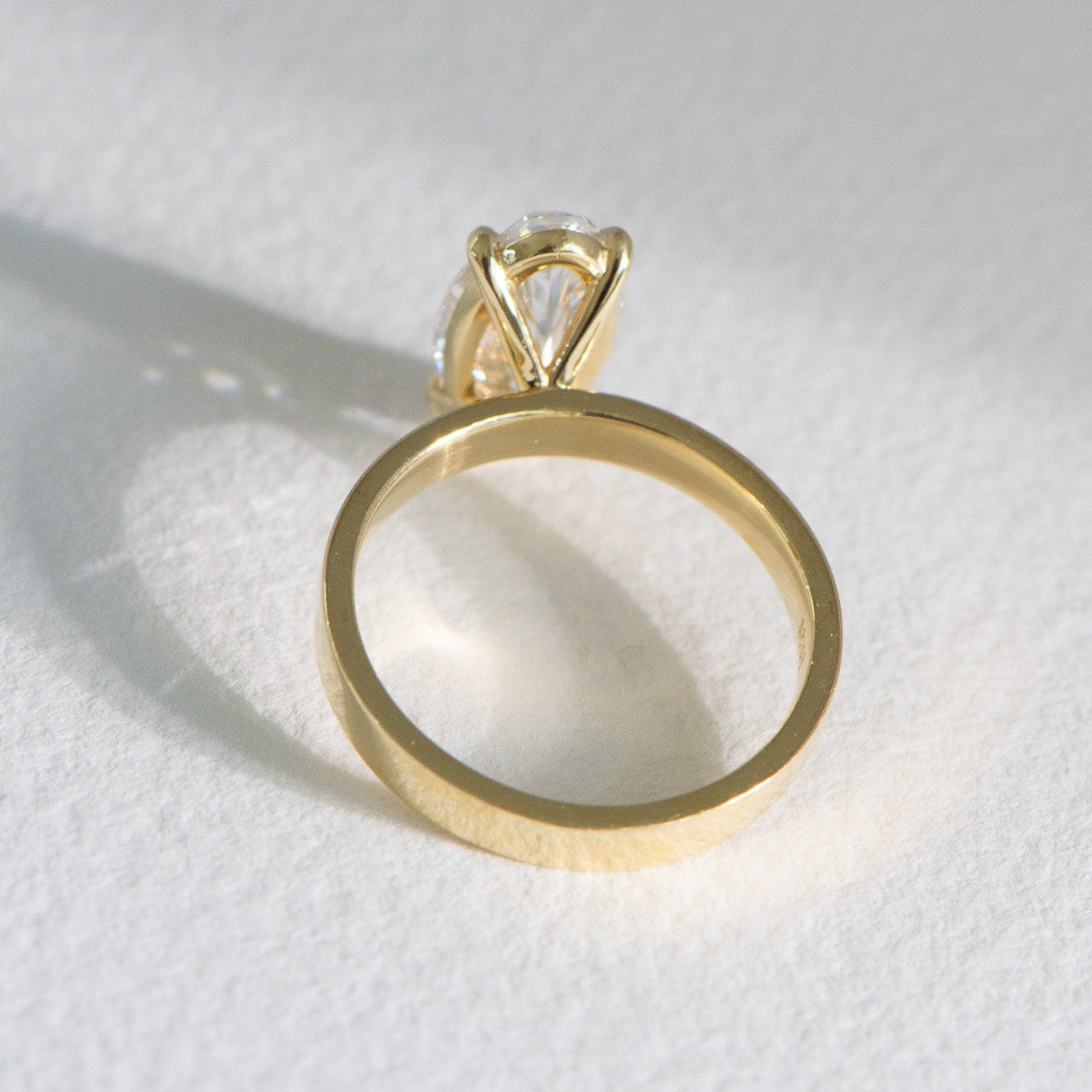 Celeste | 2.5ct Moval Lab Diamond Engagement Ring – On hand view, Matthews Jewellers Newcastle
