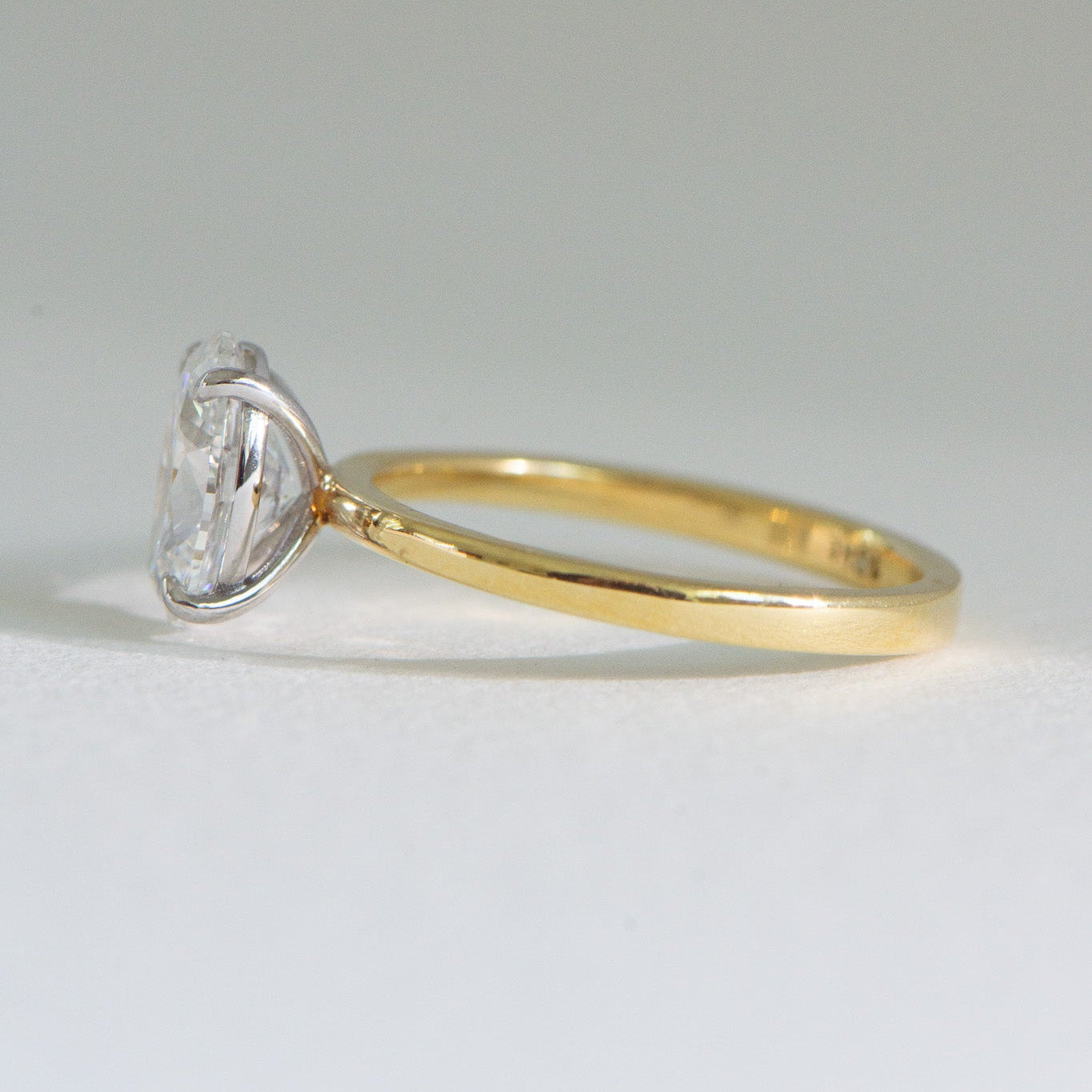 Helena | 1.5ct Oval Lab Diamond Engagement Ring – Side profile view, Matthews Jewellers Newcastle