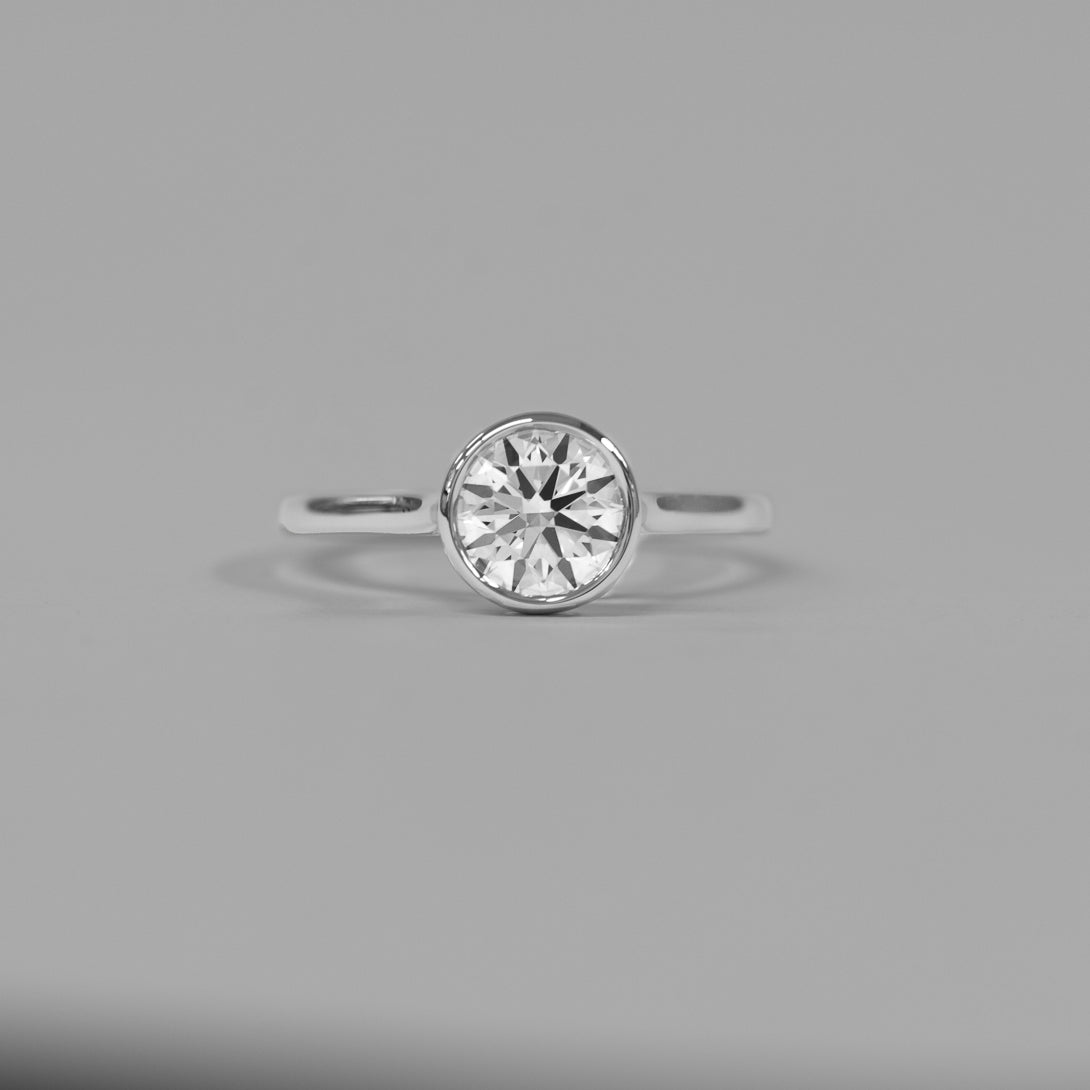 Isabel Bezel Set Round Brilliant Diamond Engagement Ring