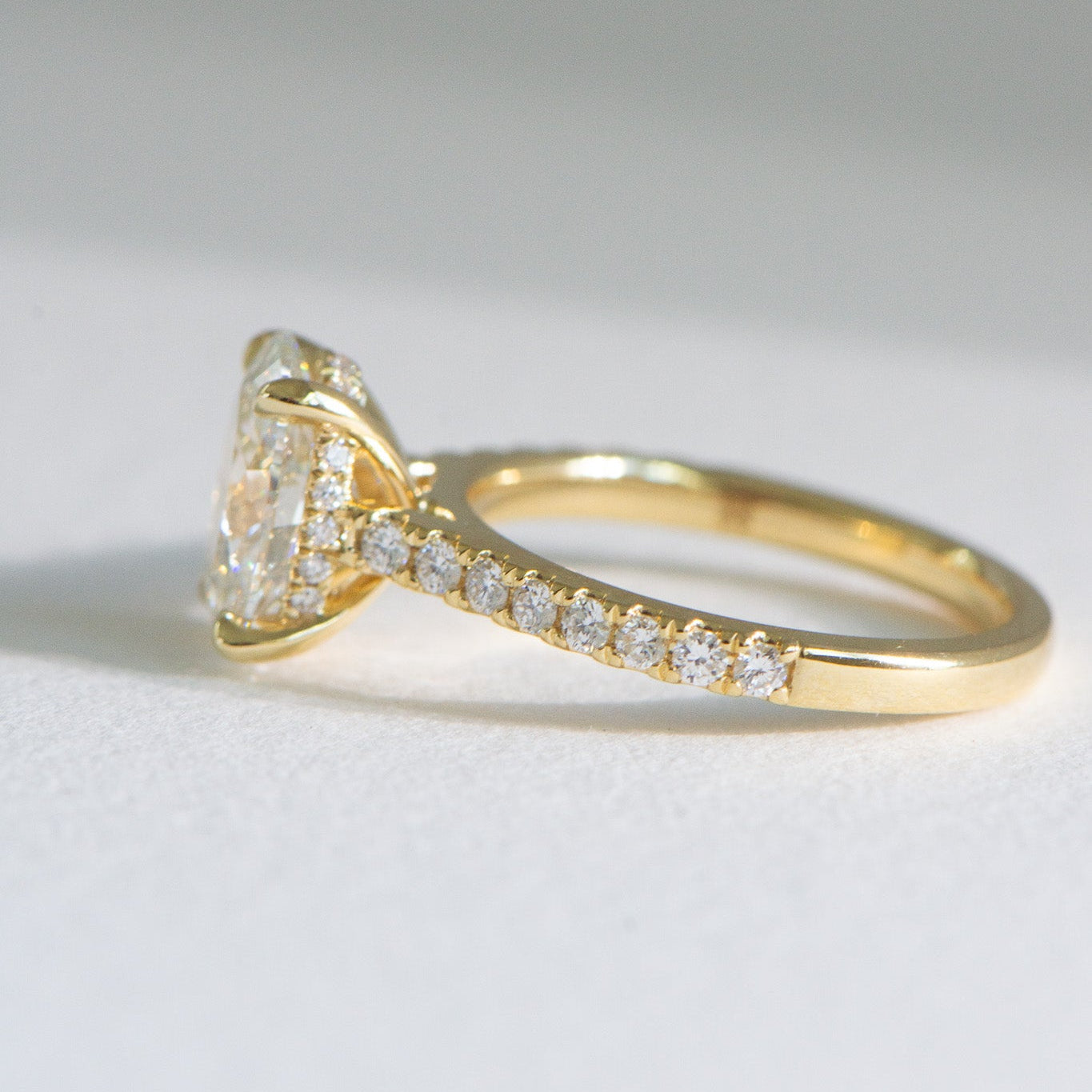 Helena | 2ct Oval Lab Diamond Engagement Ring – Side profile view, Matthews Jewellers Newcastle
