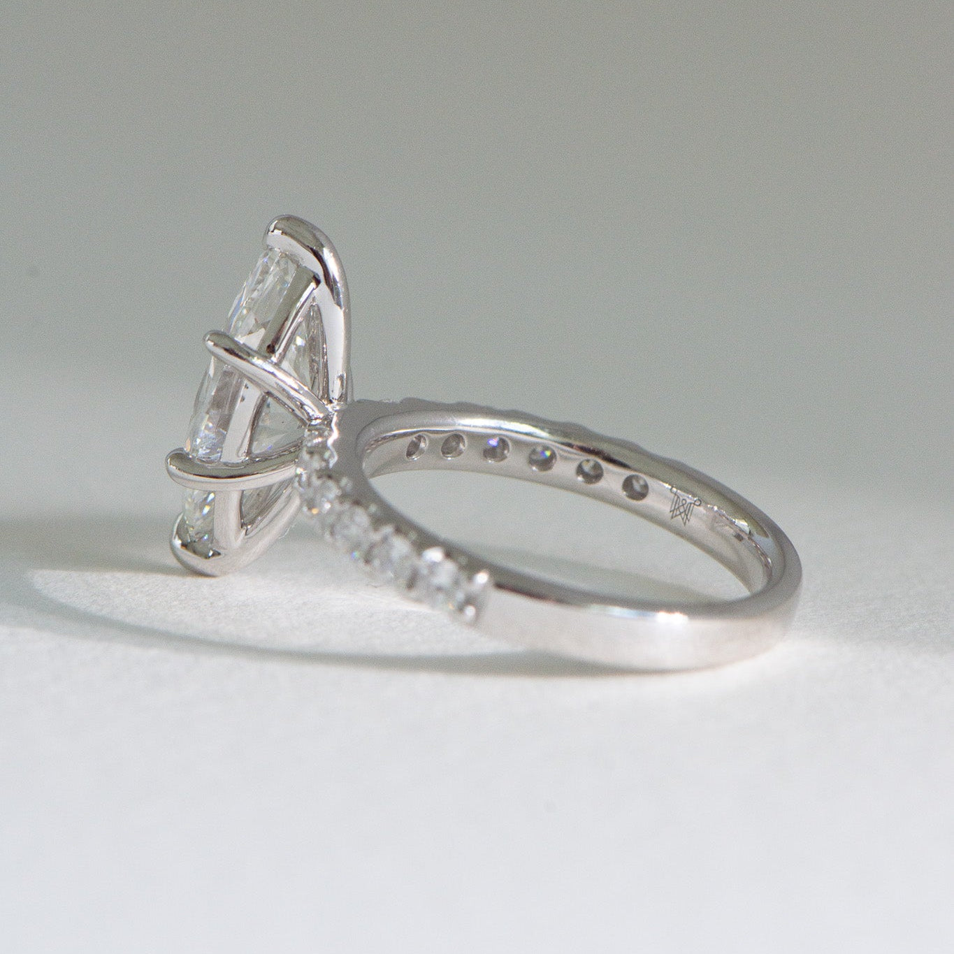Freya | 2.5ct Marquise Lab Diamond Engagement Ring – Side profile view, Matthews Jewellers Newcastle