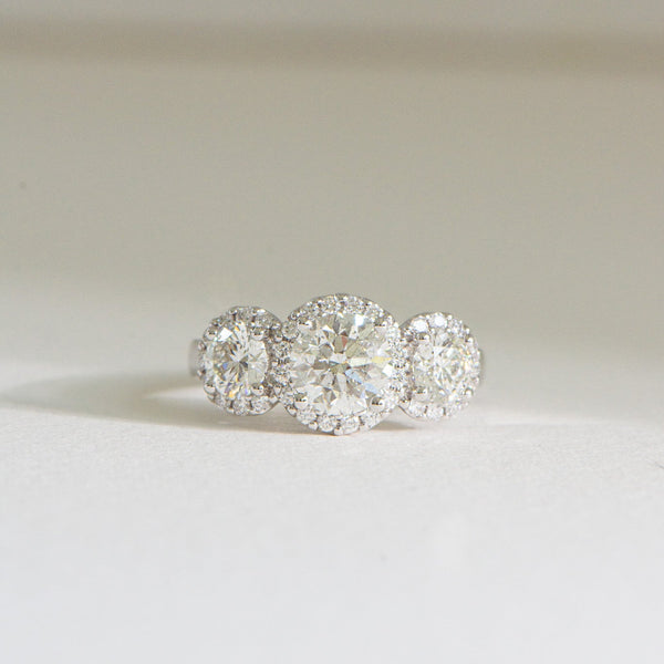 Concetta | 2.8ct Round Trilogy Engagement Ring
