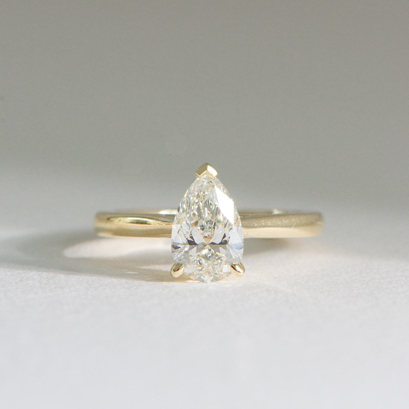 Heritage Nora 1.5ct natural diamond pear ring in 18k gold, Matthews Jewellers Newcastle