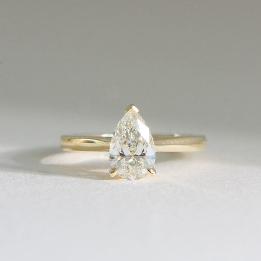 Heritage Nora 1.5ct natural diamond pear ring in 18k gold, Matthews Jewellers Newcastle