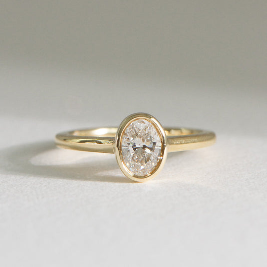 Heritage Bezel Helena 0.90ct natural diamond bezel ring in 18k gold, Matthews Jewellers Newcastle
