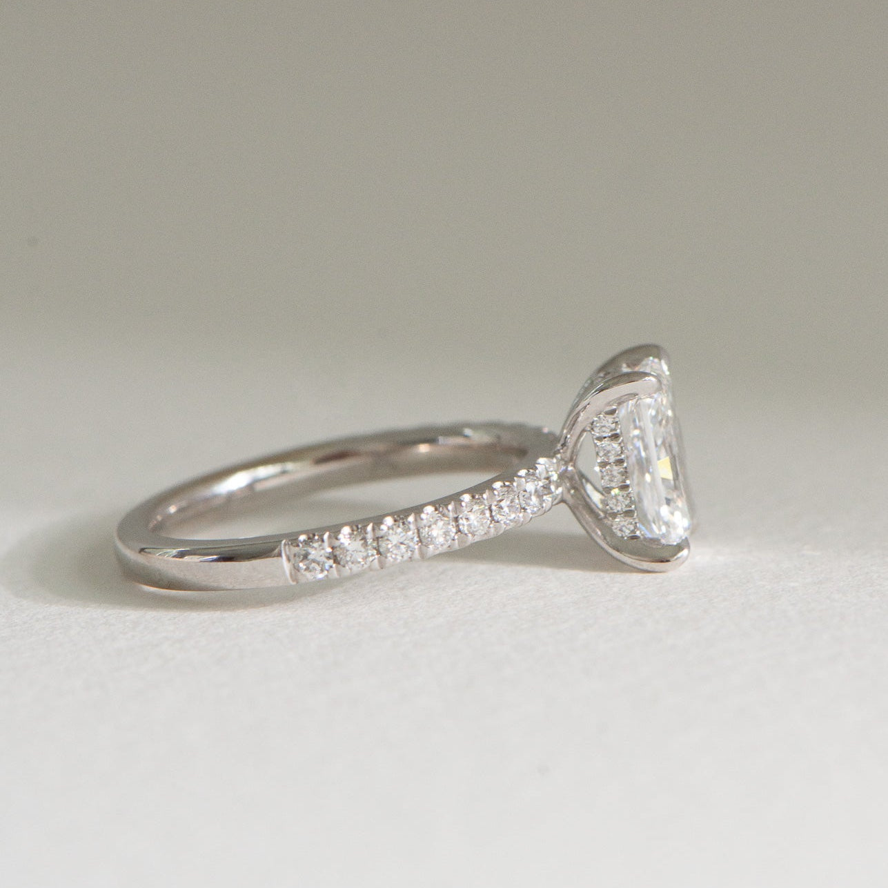 Sofia | 1.5ct Radiant Lab Diamond Engagement Ring – Three-quarter view, Matthews Jewellers Newcastle
