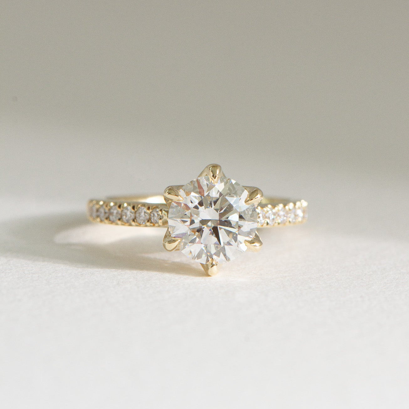 Dawn | 2ct Round Lab Diamond Engagement Ring – Front view, Matthews Jewellers Newcastle