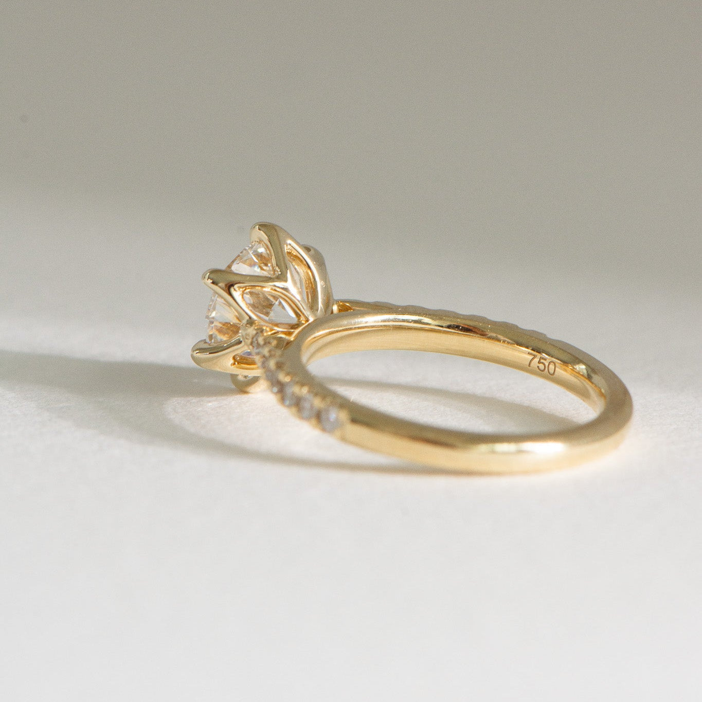 Dawn | 2ct Round Lab Diamond Engagement Ring – Close-up detail view, Matthews Jewellers Newcastle