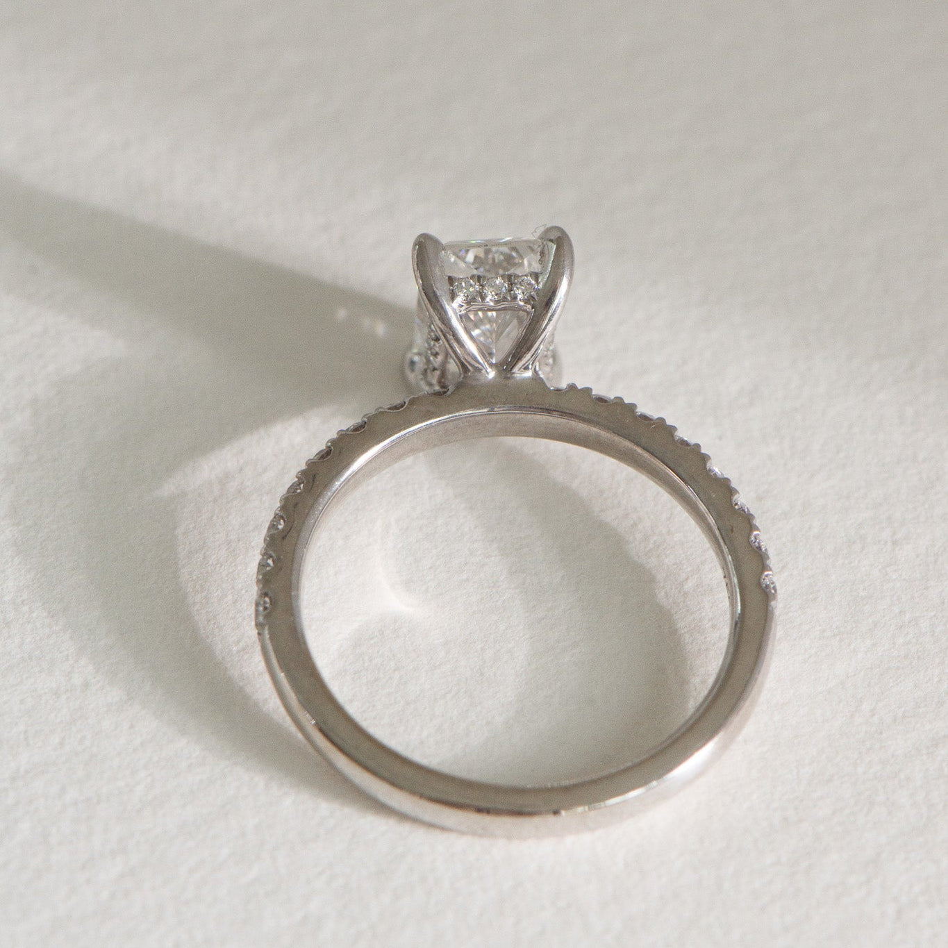 Sofia | 1.5ct Radiant Lab Diamond Engagement Ring – Side profile view, Matthews Jewellers Newcastle
