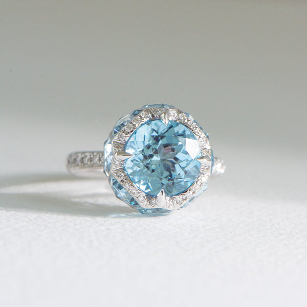 Duchess | Blue Topaz and Diamond Ring
