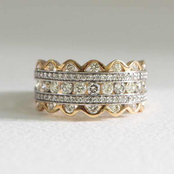 Wide Diamond Dress Ring